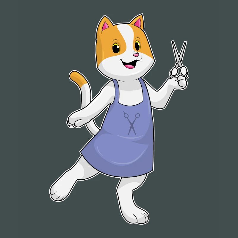 Chat comme coiffeur avec ciseaux