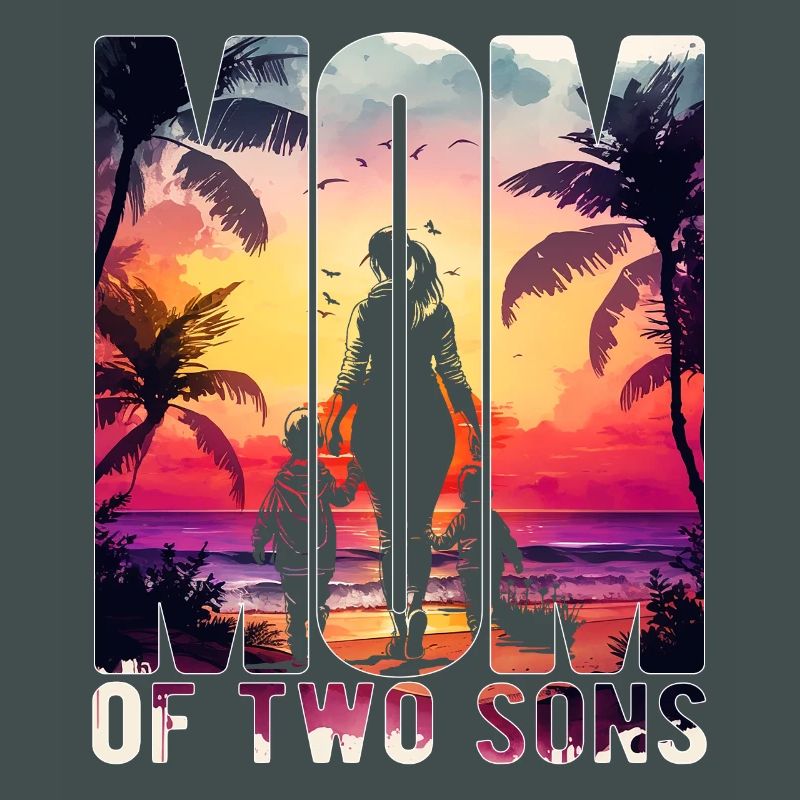 Mutter mit zwei Söhnen Muttertag Strand Mama Kind