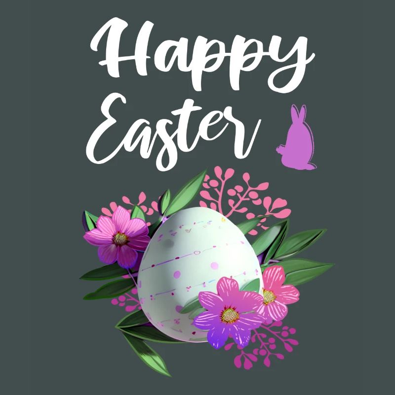 Happy Easter Flowers Easter Egg