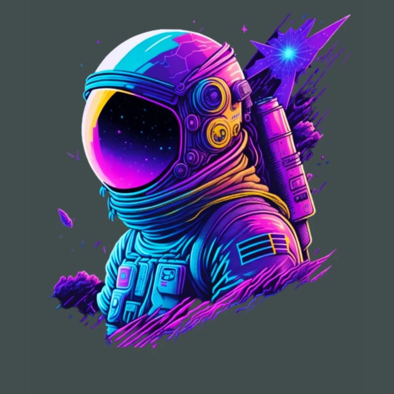 Synthwave Astronaute Space Explorer