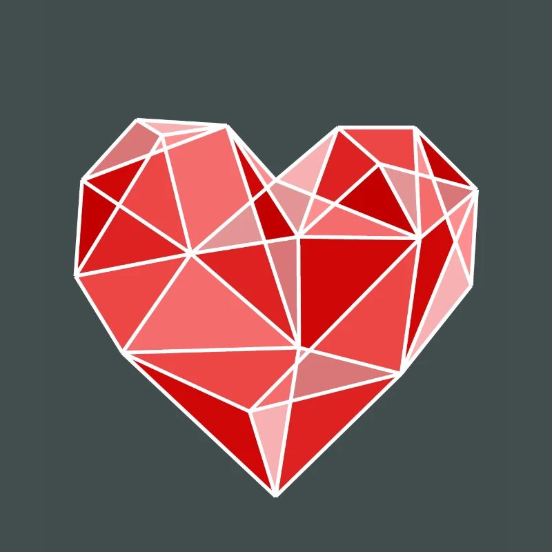 Polygon Herz Valentin Romantik Liebe Herzen