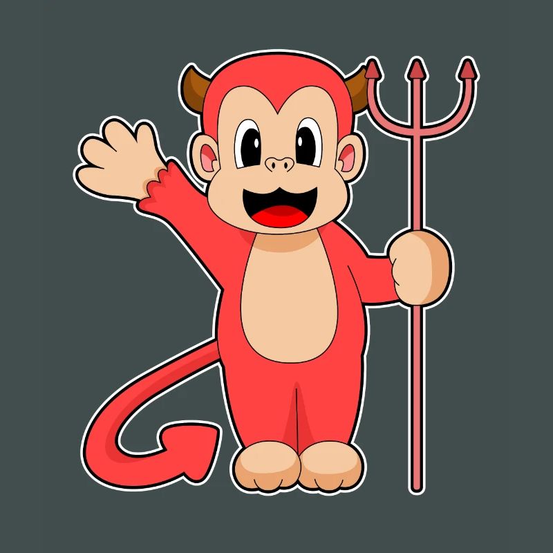Singe Halloween Devil Trident