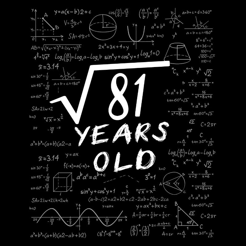 9e Anniversaire 9 ans Racine carrée de 81 math