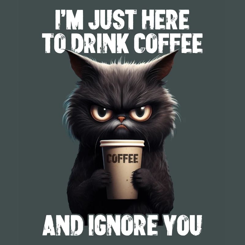 Grumpy Kitty chat café matin Grouch cadeau
