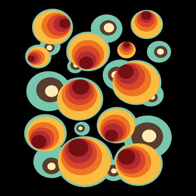 50s 60s Retro Pattern Circle Style Pattern