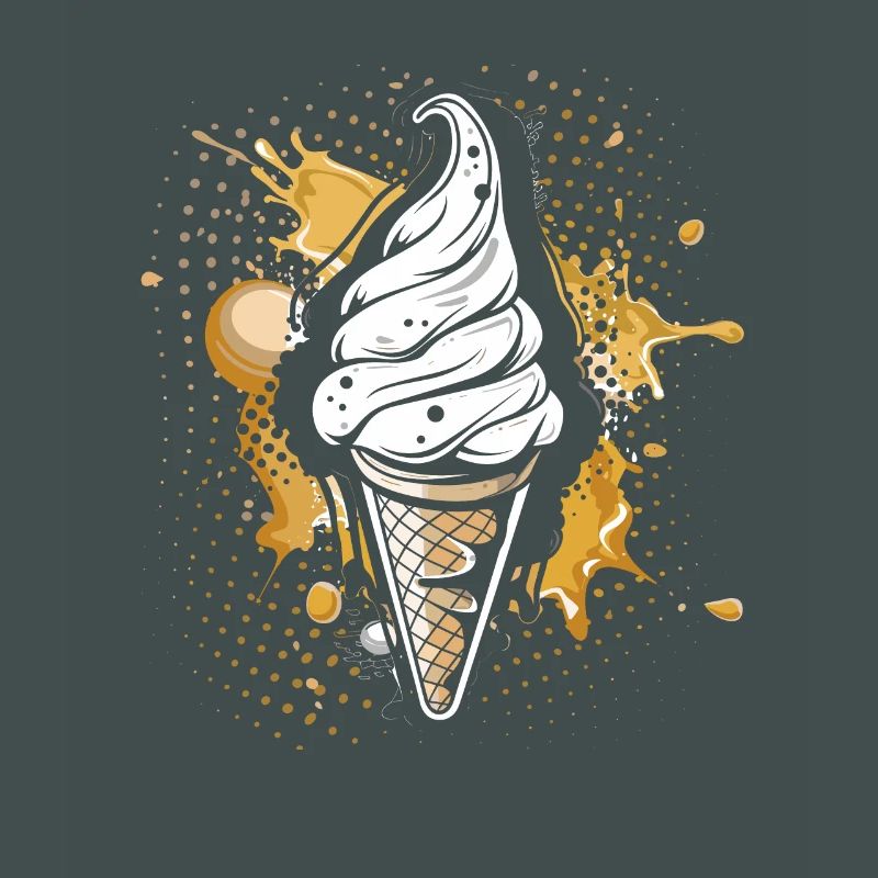 Cornet de crème glacée Éclaboussures de couleur