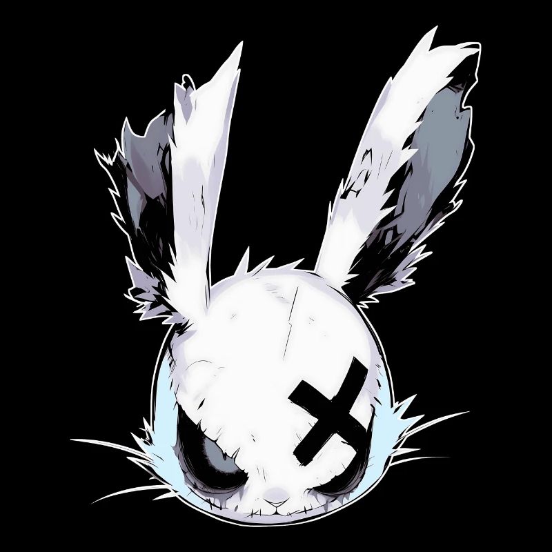 Goth Hasenkopf Hase Gothic Puppe Grunge Geschenk