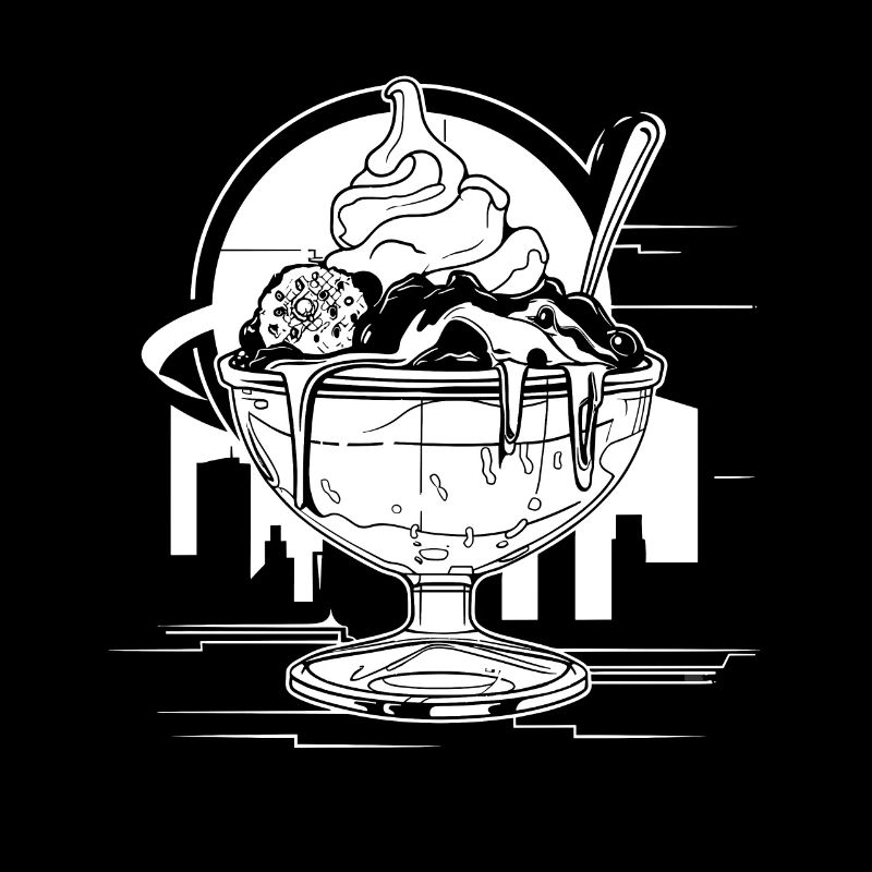Sundae à la crème glacée graphique