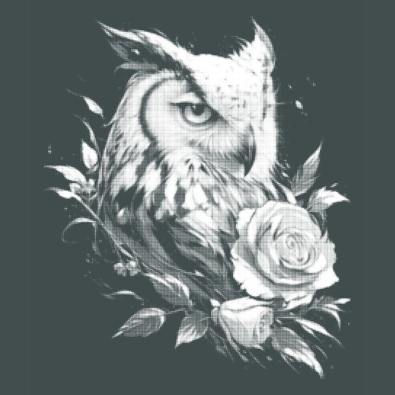 Blumen Rose Eule Ästhetik Nachteule Vogel Geschenk