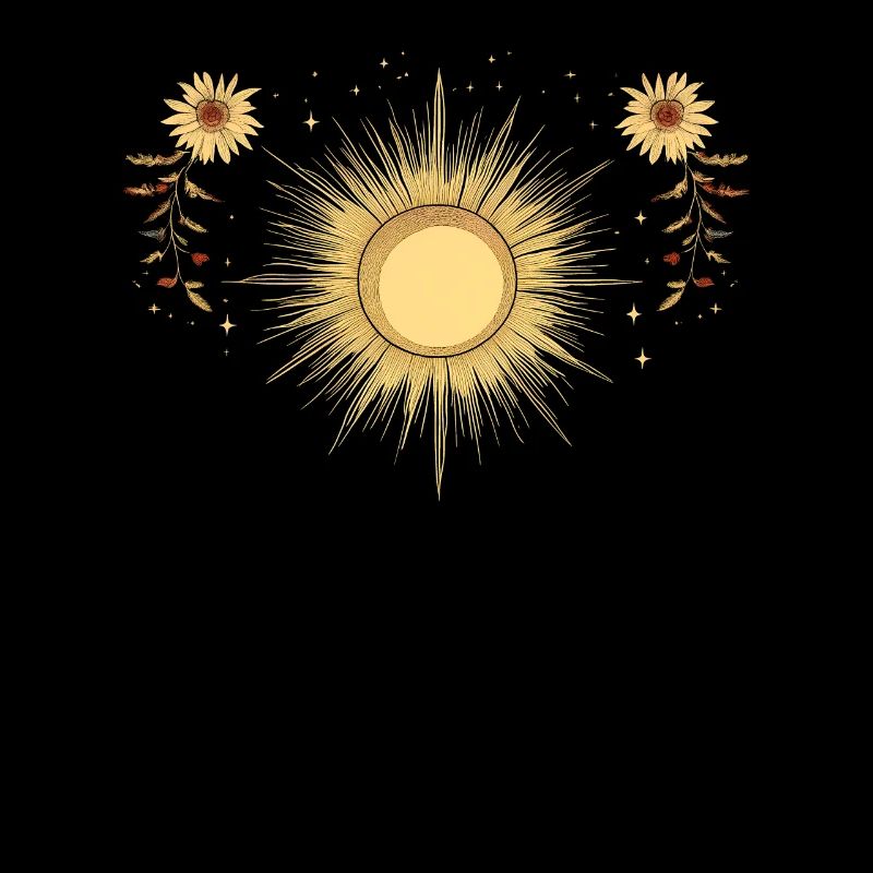 Boho soleil Bohème fleurs florales cadeau graphique