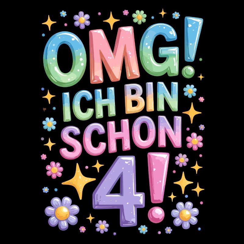 4. Geburtstag Mädchen OMG Ich Bin Schon 4 Jahre