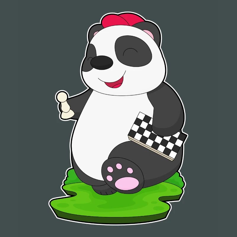 Panda Schachfigur Schach Schachbrett