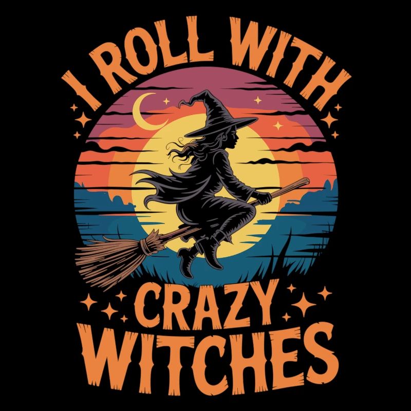 Enchanted witch on magic forest background