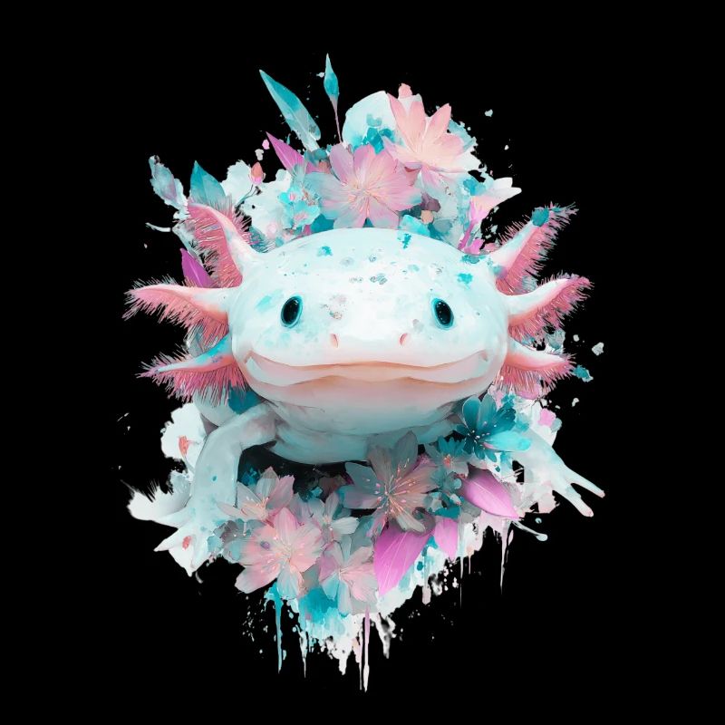 Pastel Axolotl Flower Magic