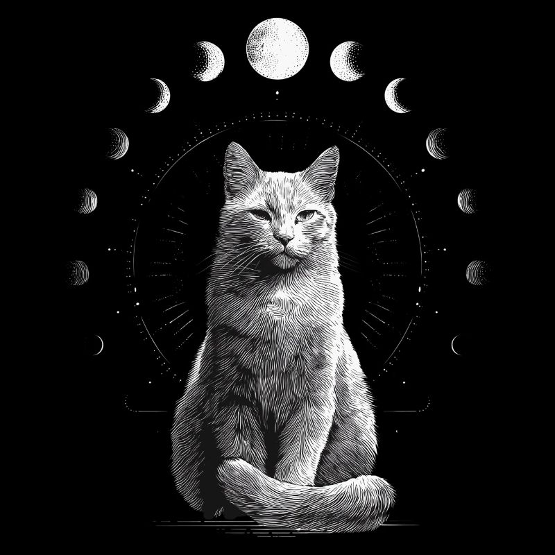 Phase de lune chat Lune Cat Lover Design
