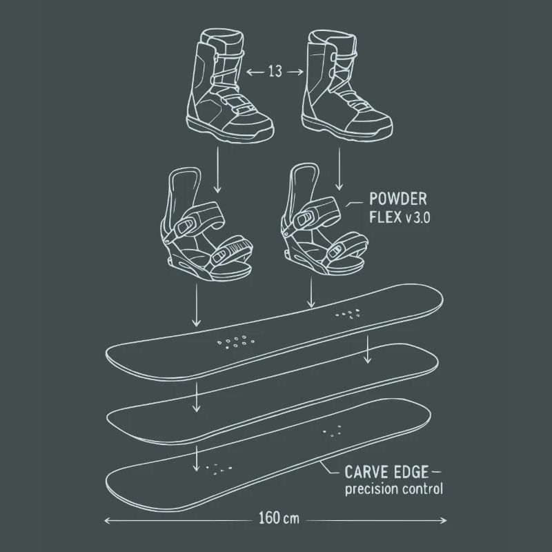 Conception de technique de plan de snowboard