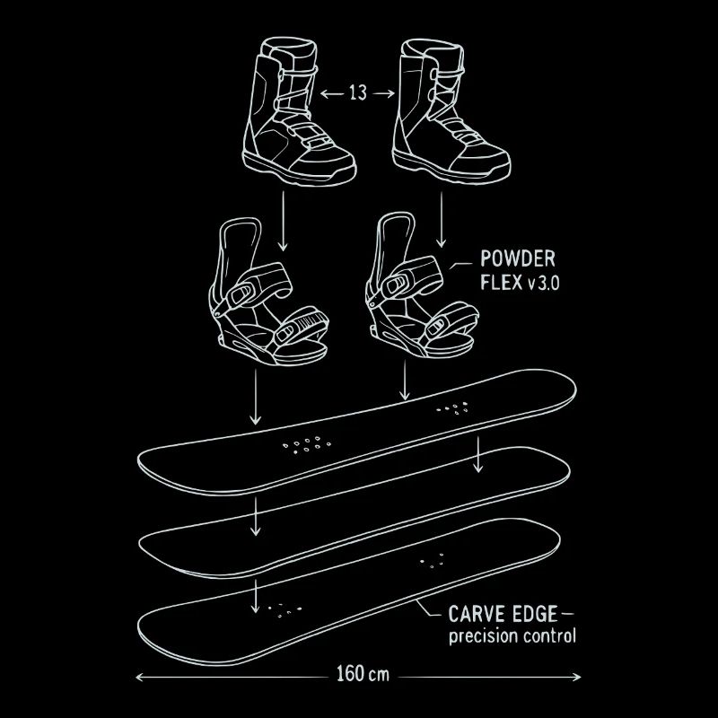 Snowboard Blueprint Technik Design