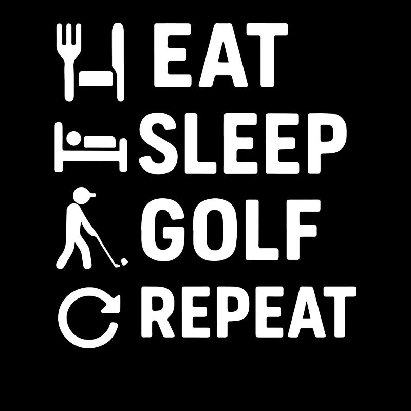 Eat Sleep Golf Repeat Funny Golf Player Design