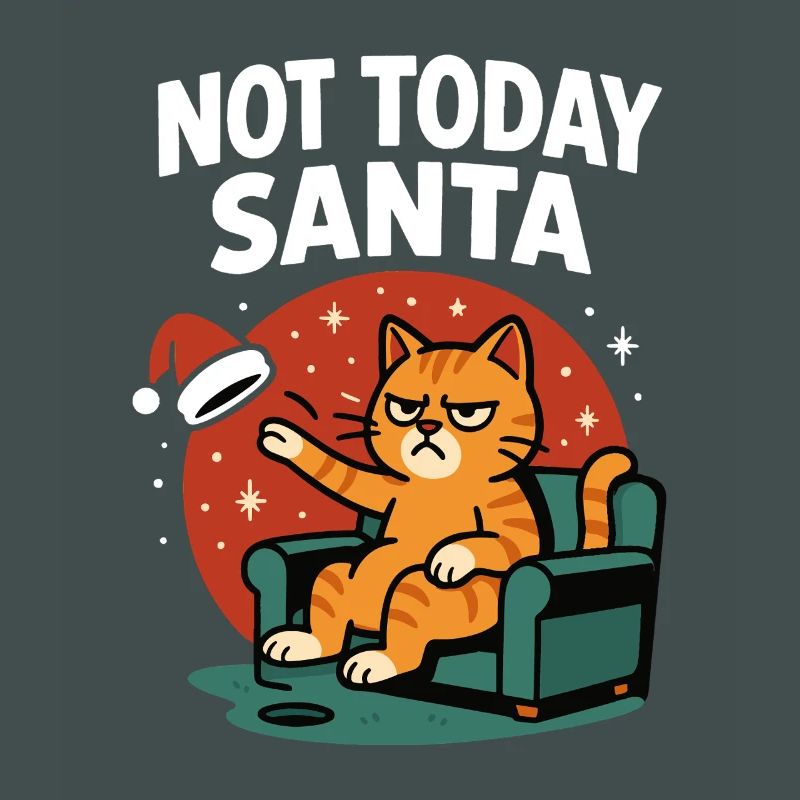 Drôle de chat pas aujourd’hui Père Noël Humour
