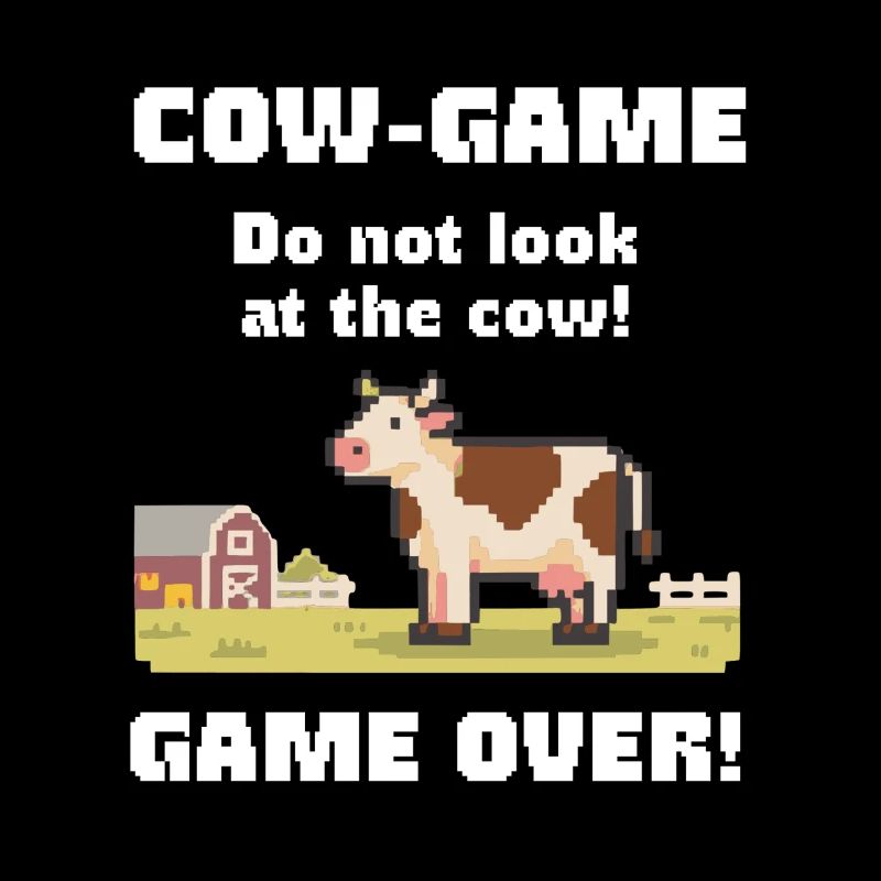 Pixel Art Kuh Retro 8-Bit Farm Design