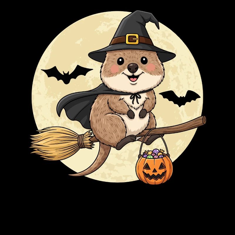 Sweet Quokka Witch Halloween