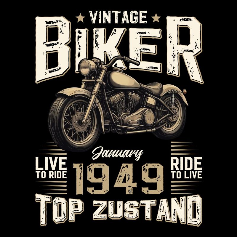 77. Geburtstag Geschenk Motorradfahrer Januar 1949