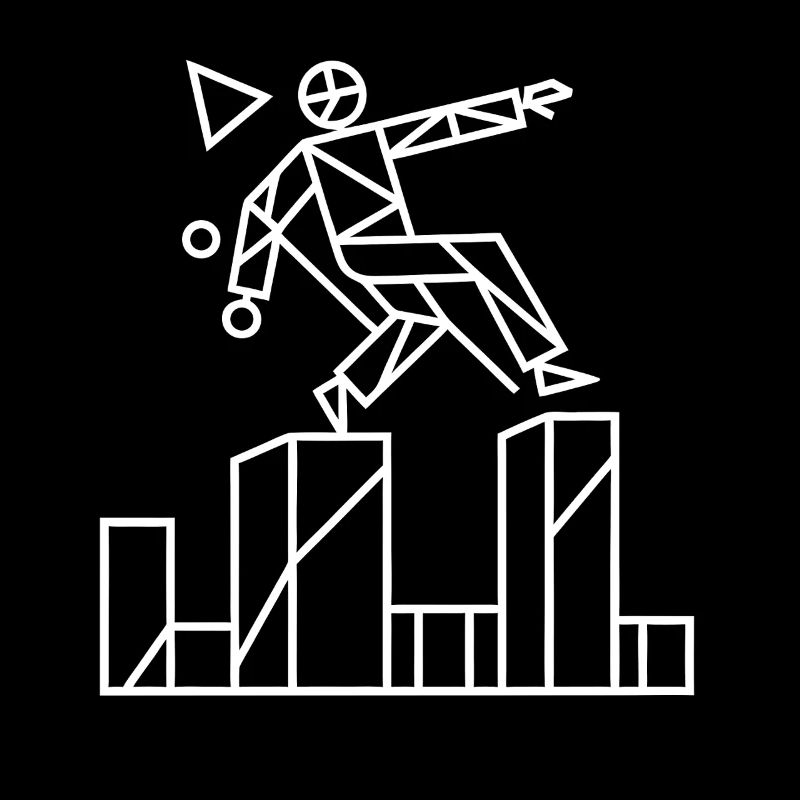 Parkour Runner Geometric Line Art