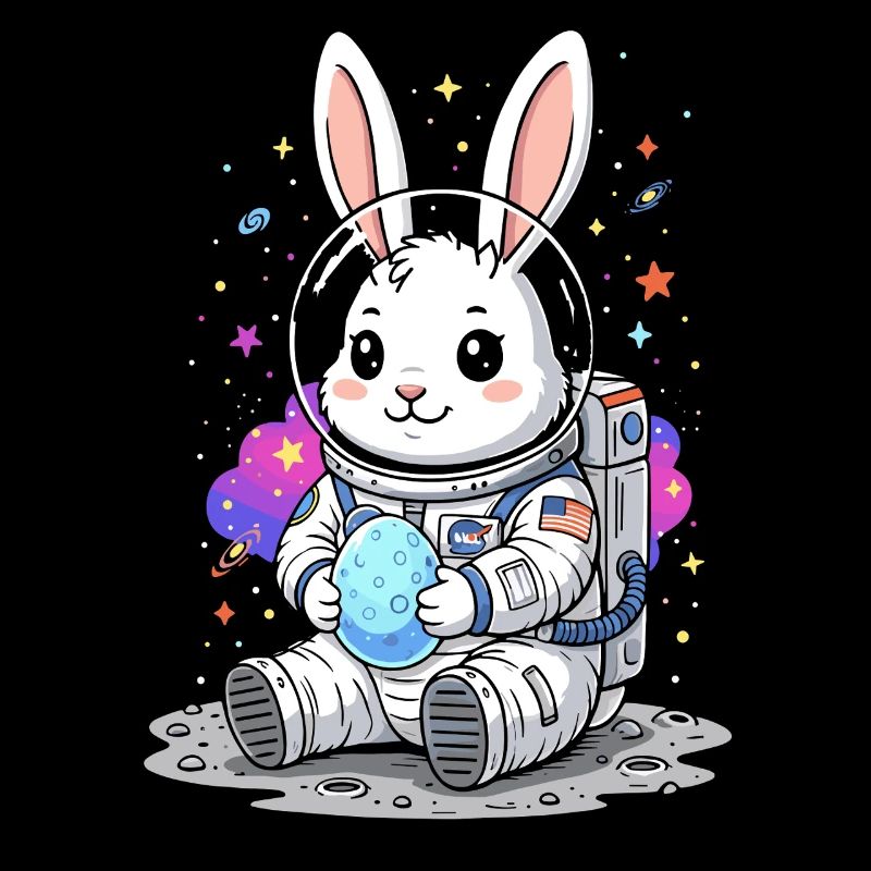 Lapin de Pâques astronaute Espace