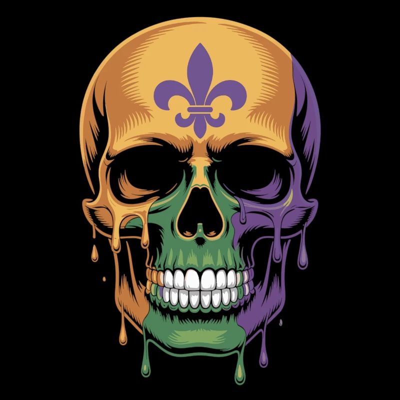 T-shirt en forme de crâne de Mardi Gras – Carnaval