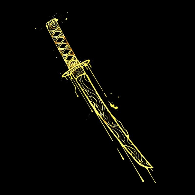Goldenes Katana Samurai Schwert 
