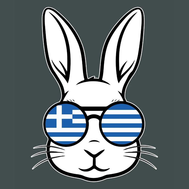Greek Easter Greek Flag Easter Rabbit Bunny
