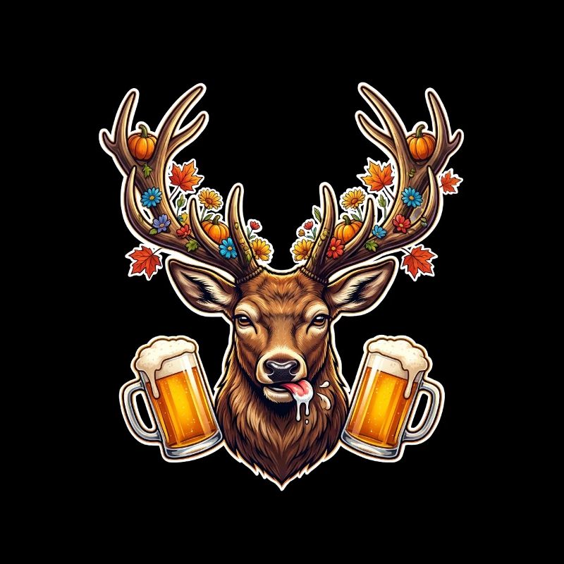 Geweih Bier Motiv