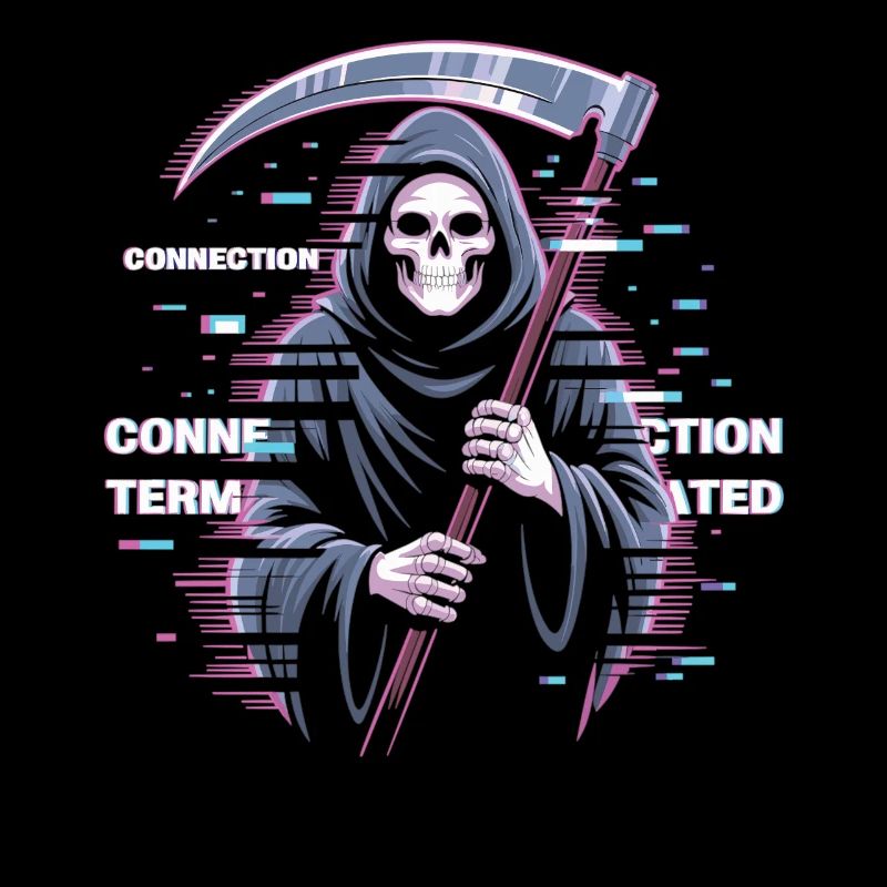 Verbindung Abgebrochen Shirt Sensenmann Tech