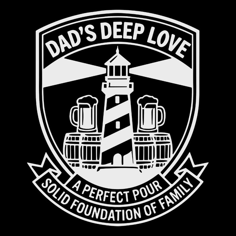 Dad's Deep Love Vatertag Leuchtturm Bier Wappen