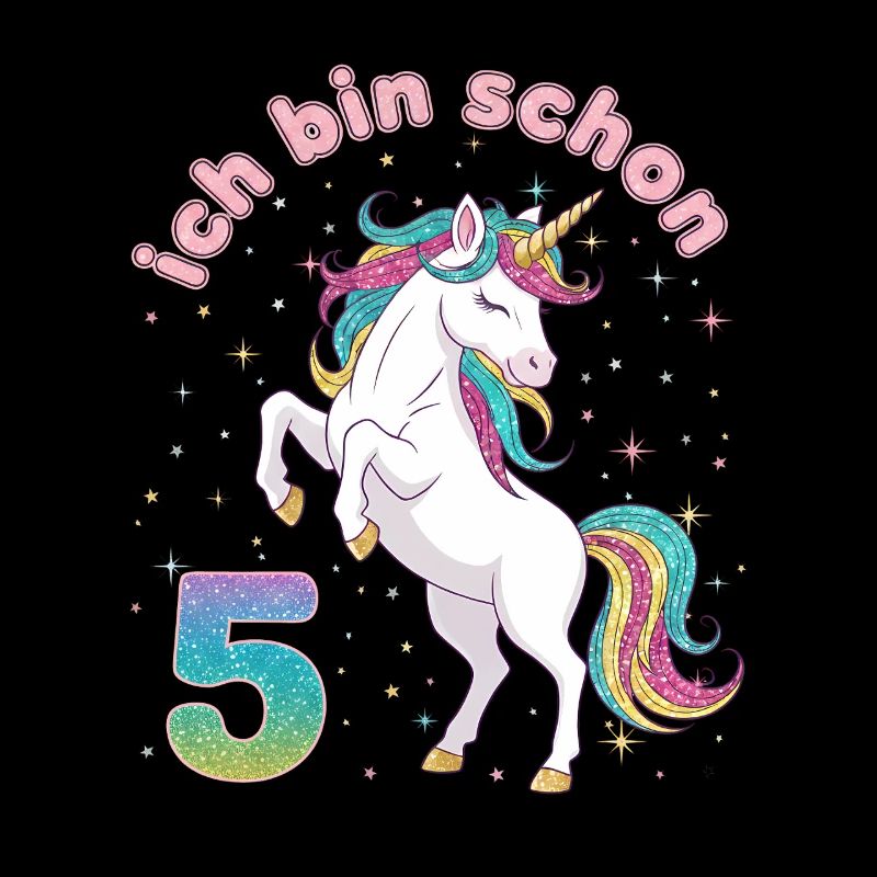 5. Geburtstag Einhorn Mädchen Ich bin schon 5
