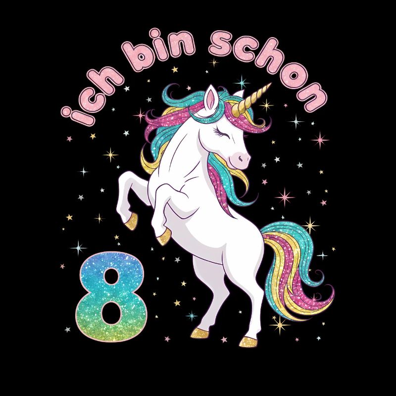 8. Geburtstag Einhorn Mädchen Ich bin schon 8