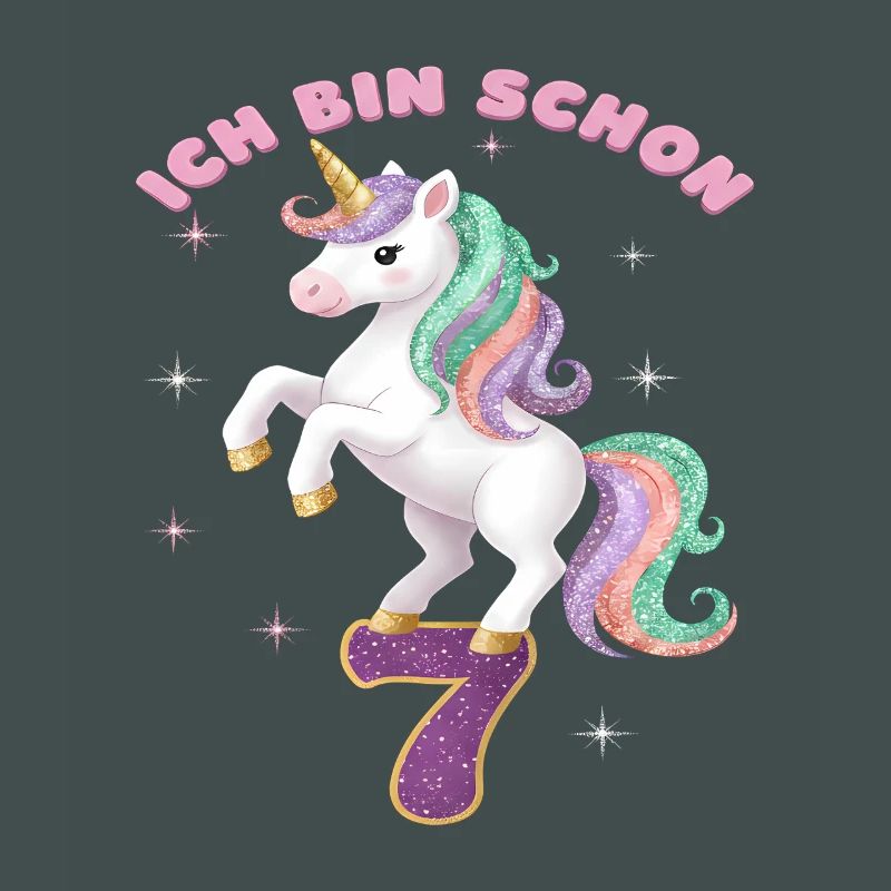 7. Geburtstag Einhorn Mädchen Ich bin schon 7