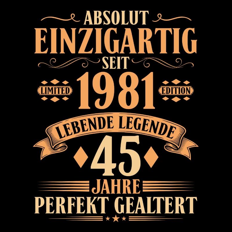 Einzigartig seit 1981 - 45. Geburtstag Vintage