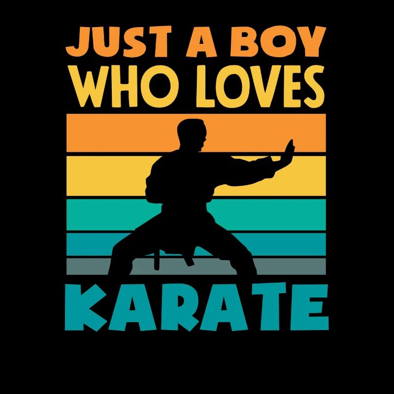 Nur ein Junge der Karate liebt Retro Kampfsport