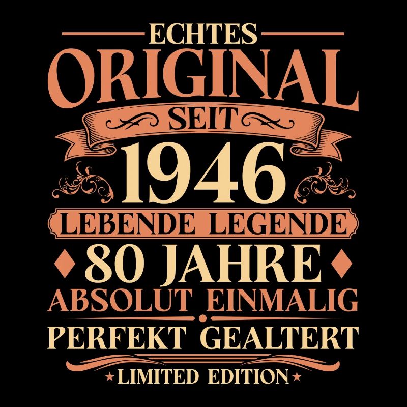 80. Geburtstag Echtes Original 1946 Vintage