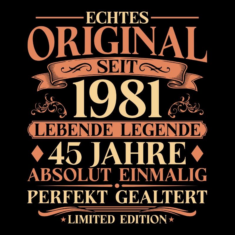 45. Geburtstag Echtes Original 1981 Vintage