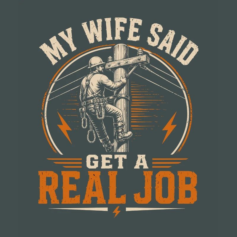 Lineman Electricity Engineer Dad Design