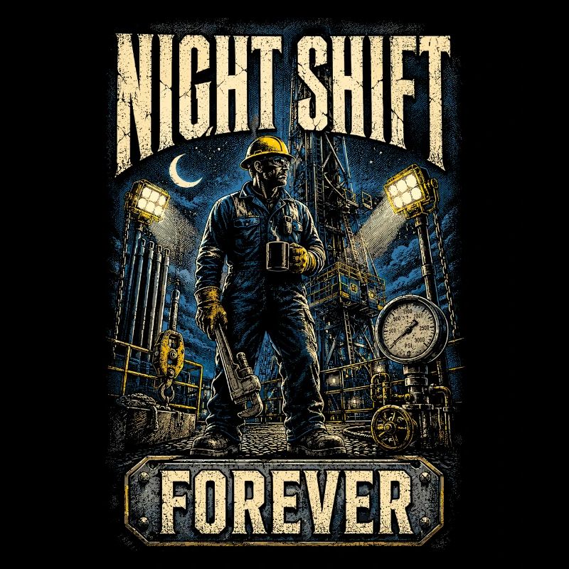 Bohrinsel Ölplattformarbeiter Night Shift Forever