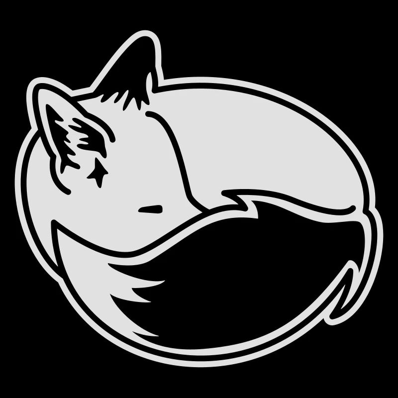 Fuchs eingekuschelt – Kawaii Fox Cartoon Design