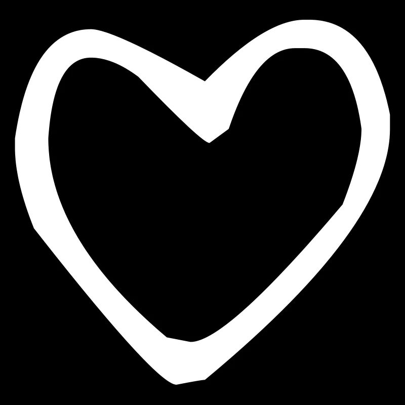 White drawn heart