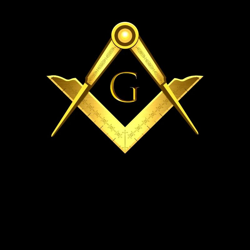 Masonic symbol angle compass gold freemasonry