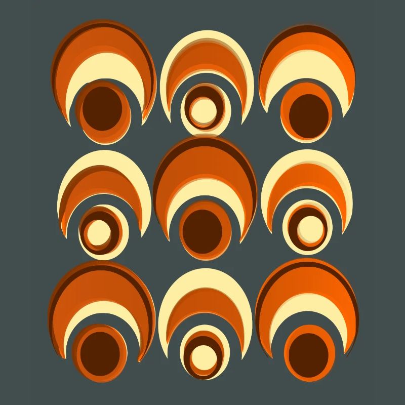 60s 70s Retro Pattern Circle Style Pattern