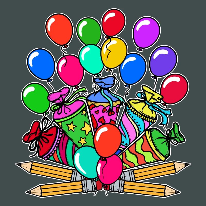 School Start Balloon Pencil School Bag Start