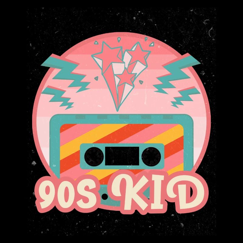 Mixtape Kassette 90s Kid Sterne Blitze