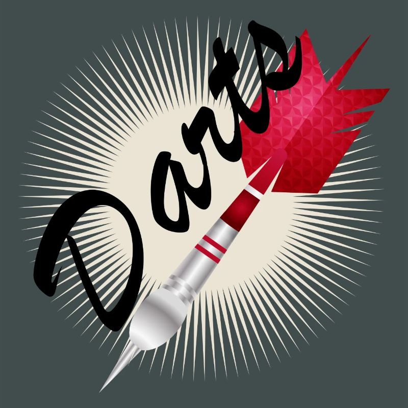 fléchette rouge vif avec typographie de fléchettes